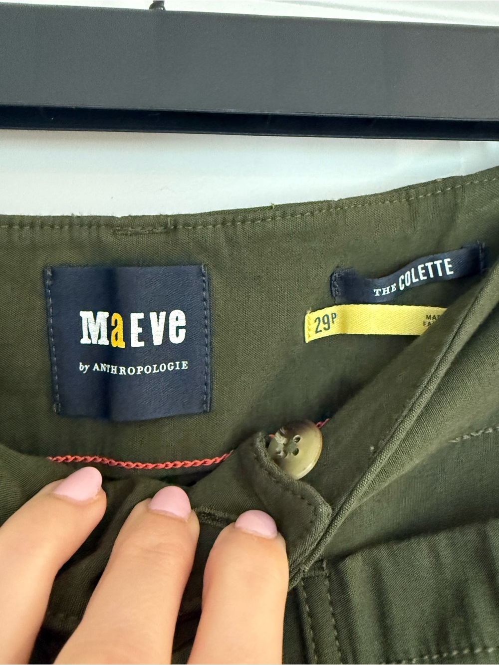 Maeve Anthropologie Colette Cropped Wide-Leg Pants-Olive - Picture 3 of 9